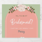 ブライドメイド招待バブリーシャンパンプロセッコ スパークリングワインラベル (シングルラベル)