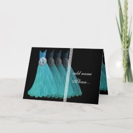 ブライドメイド招待状ターコイズブルーゴーンズ 招待状