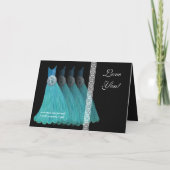 ブライドメイド招待状ターコイズブルーゴーンズ 招待状 (裏面)