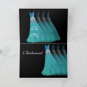 ブライドメイド招待状ターコイズブルーゴーンズ 招待状 (内部)