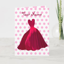 ブライドメイド招待状バラレッドベルベットガウンV5 招待状