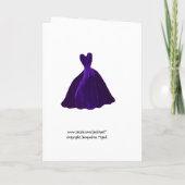 ブライドメイド招待状王室の – 紫のリーフガウン 招待状 (裏面)