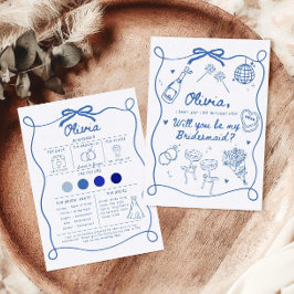 ブライドメイド提案カードテンプレート、手書きウィル 招待状