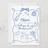 ブライドメイド提案カードテンプレート、手書きウィル 招待状 (正面)