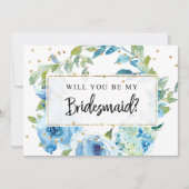 ブライドメイド提案カード | 青い緑 招待状 (正面)