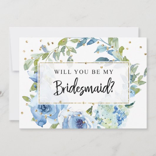 ブライドメイド提案カード | 青い緑 招待状 (正面)