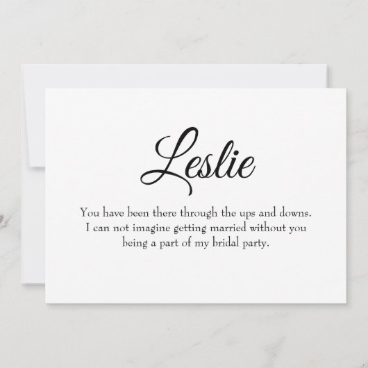 ブライドメイド提案カード | 青い緑 招待状 (裏面)