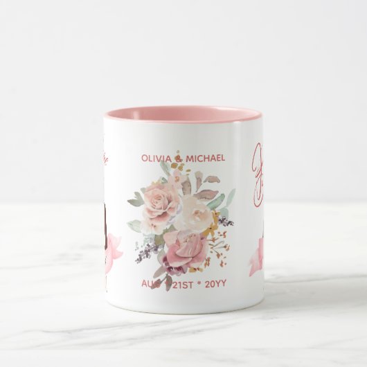 ブライドメイド提案ギフトブラックキャリカチュア マグカップ (中央)