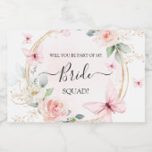 ブライドメイド提案バタフライきらめくワインラベル スパークリングワインラベル (シングルラベル)