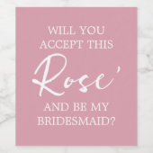 ブライドメイド提案バラワインラベル ワインラベル (シングルラベル)