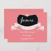 ブライドメイド提案ピンクフローラ インビテーションポストカード (正面/裏面)