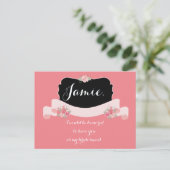 ブライドメイド提案ピンクフローラ インビテーションポストカード (スタンド正面)