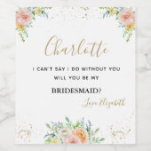 ブライドメイド提案フローラエレガント金ゴールドワインラベル ワインラベル (シングルラベル)