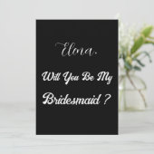 ブライドメイド提案ミニマル白黒結婚ズ 招待状 (スタンド正面)