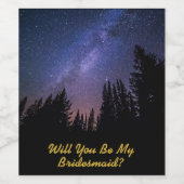 ブライドメイド提案ワインラベル – Starry Night ワインラベル (シングルラベル)