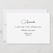 ブライドメイド提案白黒エレガント招待状 招待状 (裏面)