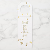 ブライドメイド提案金ゴールド紙吹雪ボトルラベル ボトルネックタグ (裏面)