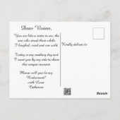 ブライドメイド用ブラック&金ゴールドハロウィーンスカル鍵 ポストカード (裏面)