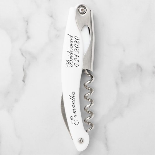 ブライドメイド白結婚黒のコルク ソムリエナイフ (裏面)