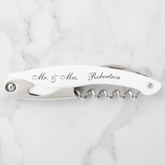 ブライドメイド白結婚黒のコルク ソムリエナイフ (正面)