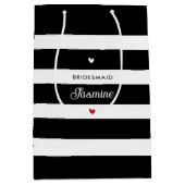 ブライドメイド白黒ストライプ ミディアムペーパーバッグ (正面)