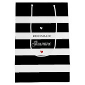 ブライドメイド白黒ストライプ ミディアムペーパーバッグ (裏面)