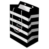 ブライドメイド白黒ストライプ ミディアムペーパーバッグ (裏面アングル)
