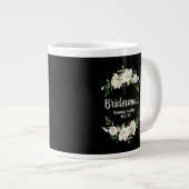 ブライドメイド白黒フローラ結婚ズへようこそ ジャンボコーヒーマグカップ (正面右)