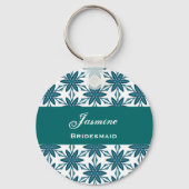 ブライドメイド結婚式の引き出物グリーンスター花V025 キーホルダー (正面)