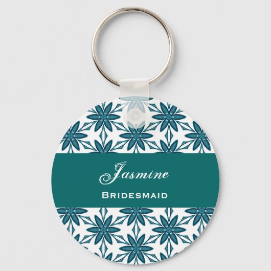 ブライドメイド結婚式の引き出物グリーンスター花V025 キーホルダー (正面)