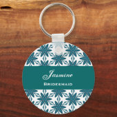 ブライドメイド結婚式の引き出物グリーンスター花V025 キーホルダー (正面)