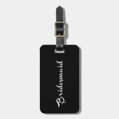 ブライドメイド荷物タグ白オンブラック ラゲッジタグ (正面縦)