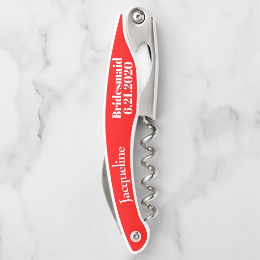 ブライドメイド赤結婚式の引き出物コルクねじ ソムリエナイフ (裏面)