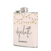 ブライドメイド赤面ピンクモダンスクリプト フラスク (左)