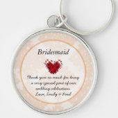 ブライドメイド銀ピーニーダマスクヴィンテージキーチェーン キーホルダー (正面)