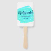 ブライドメイド青い緑の水色の名前の日付のstyを追加 ハンドファン (裏面)