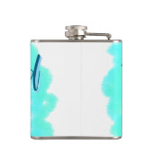 ブライドメイド青い緑の水色の名前の日付のstyを追加 フラスク (裏面)