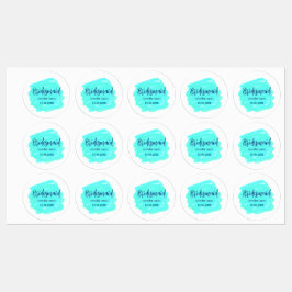 ブライドメイド青い緑の水色の名前の日付のstyを追加 ラベル