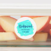 ブライドメイド青い緑の水色の名前の日付のstyを追加 ラベル (貼付)