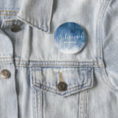 ブライドメイド青グレー抽象芸術結婚アートのボタン 缶バッジ (インサイチュ)