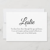 ブライドメイド·プロポーザル·カード/私のブライドメイドになってくれるか 招待状 (裏面)