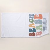 ブライドメイパーソナライズされたドビーチバチェロレッテ ビーチタオル (正面)