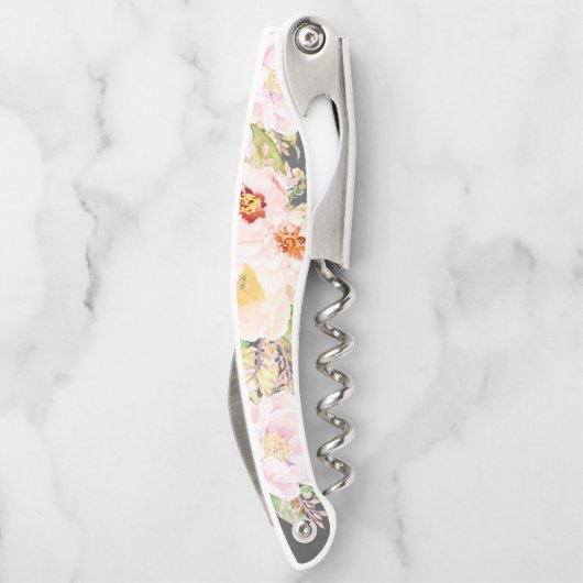 ブライドメイパーソナライズされたド赤面牡丹シャルボード ソムリエナイフ (裏面)