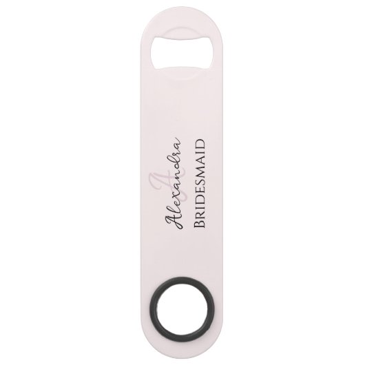 ブライドメイモダンドモノグラム赤面ピンクミニマリスト スピード栓抜き (正面)