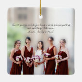 ブライドメイ結婚ドのオーナメントドレスピンクダマスク セラミックオーナメント (裏面)