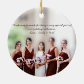 ブライドメイ結婚ドのオーナメントドレスピンクダマスク セラミックオーナメント (裏面)