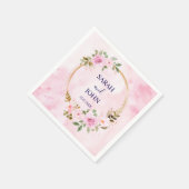 ブライドルゴールドのグリーン+サキュレントダスティブルーの結婚式N スタンダードカクテルナプキン (角)