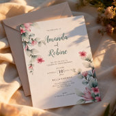 ブライドルピンクとセージグリーンの結婚式招待状 招待状