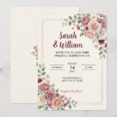 ブライドルフラワーの結婚式招待状 招待状 (正面/裏面)