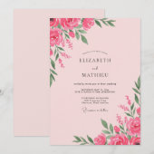 ブライドルマゼンタ芍薬の結婚式 招待状 (正面/裏面)